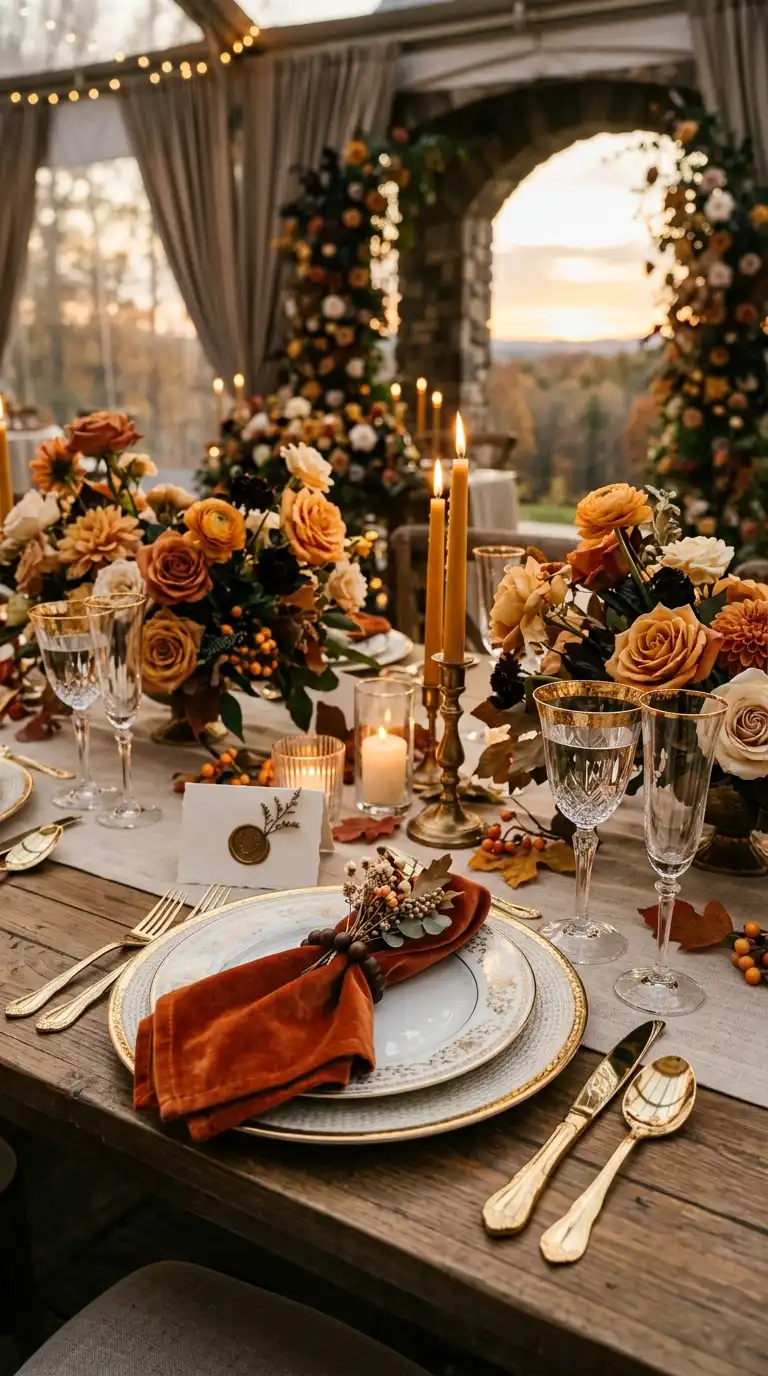 Elegant Gold Wedding Place Settings