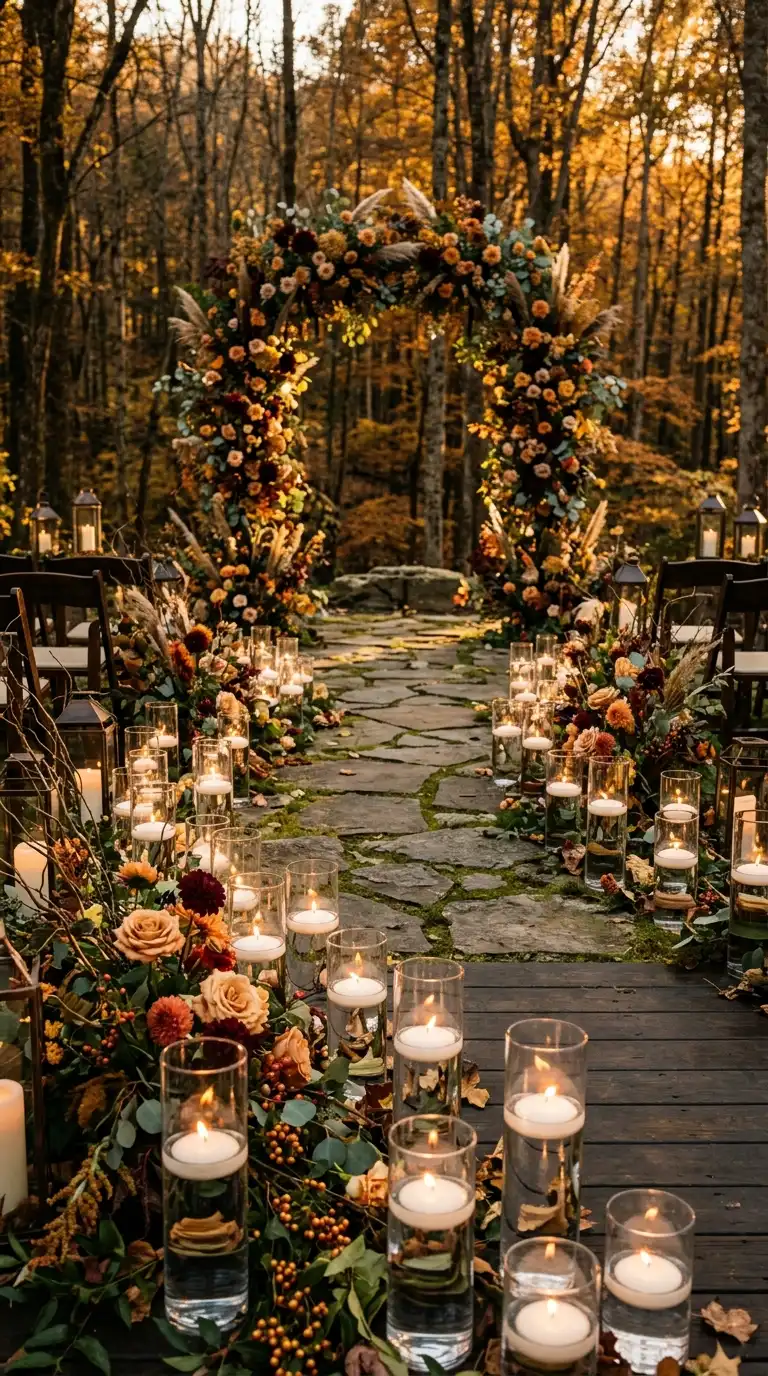 Floating Candles in Glass Cylinders
