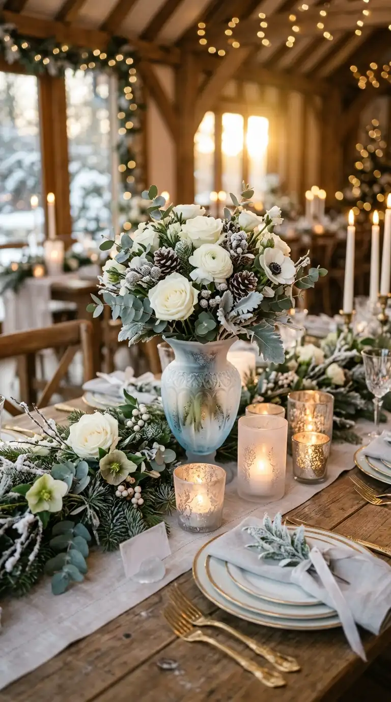 Frosted Glass Wedding Table Decor