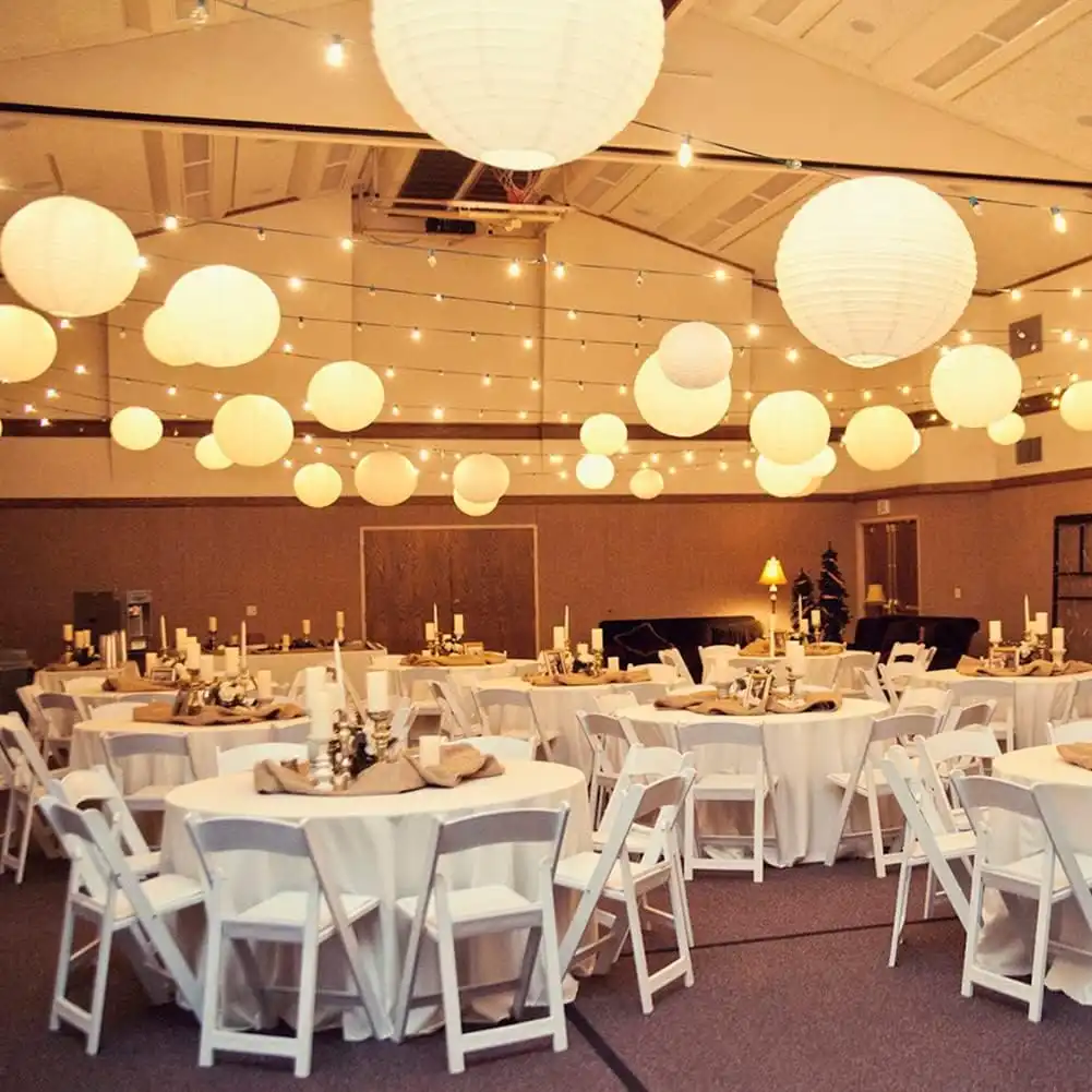 Hanging Lanterns Under Reception Canopies