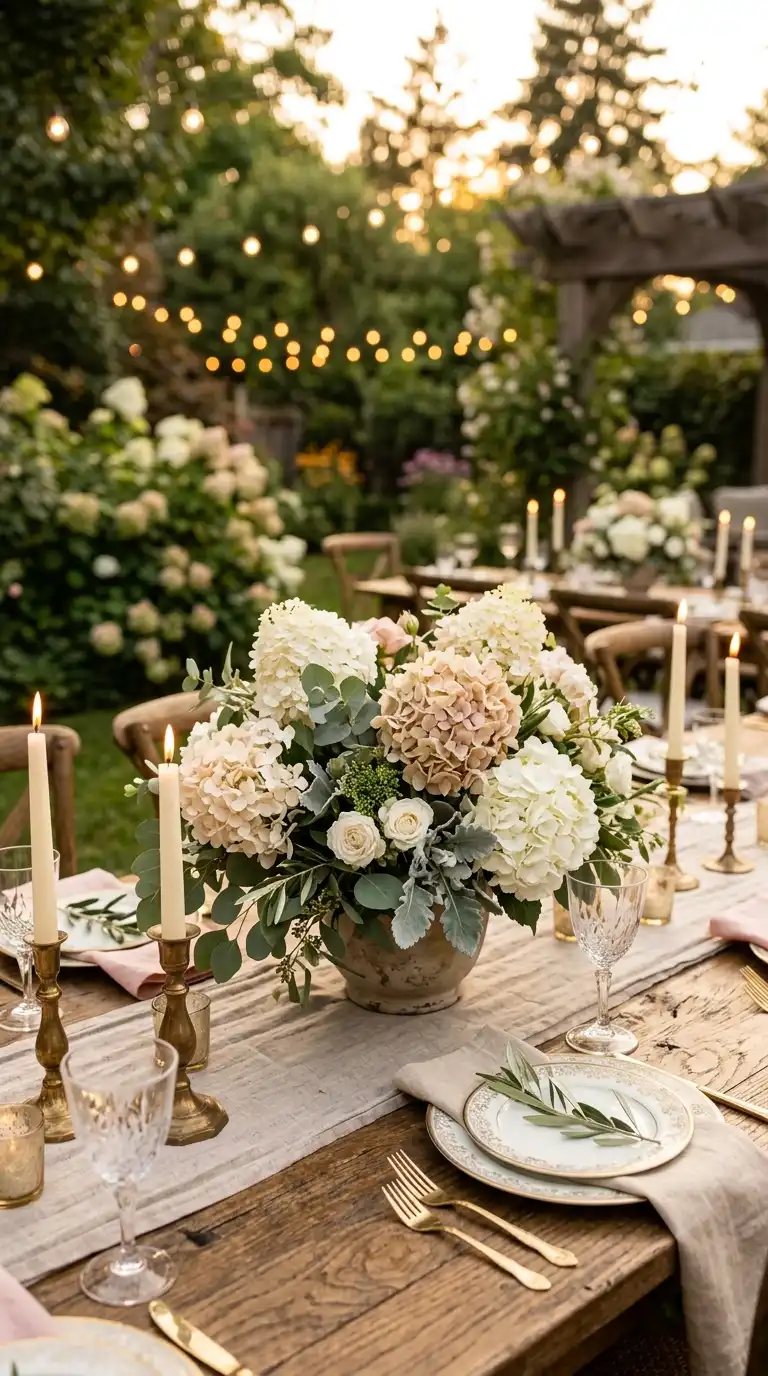 Hydrangea Centerpiece Flower Clusters