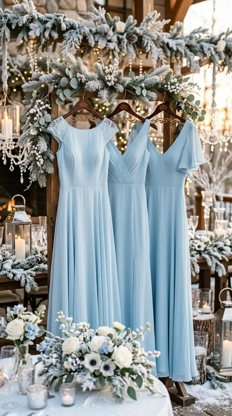 Ice Blue Wedding Bridesmaid Dresses