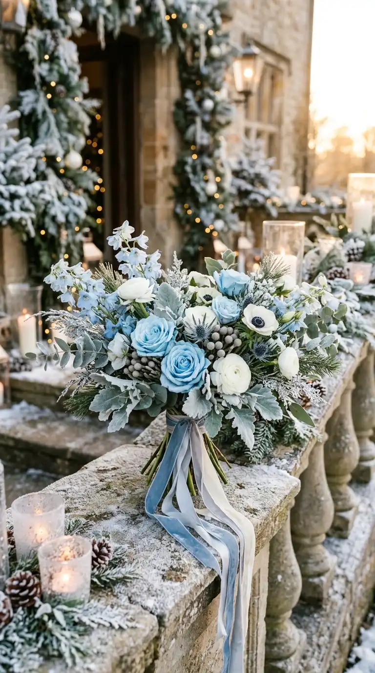 Icy Blue Bridal Bouquet Ideas