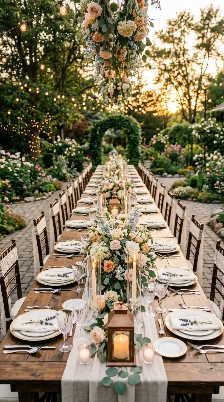 Long Family Style Dinner Table