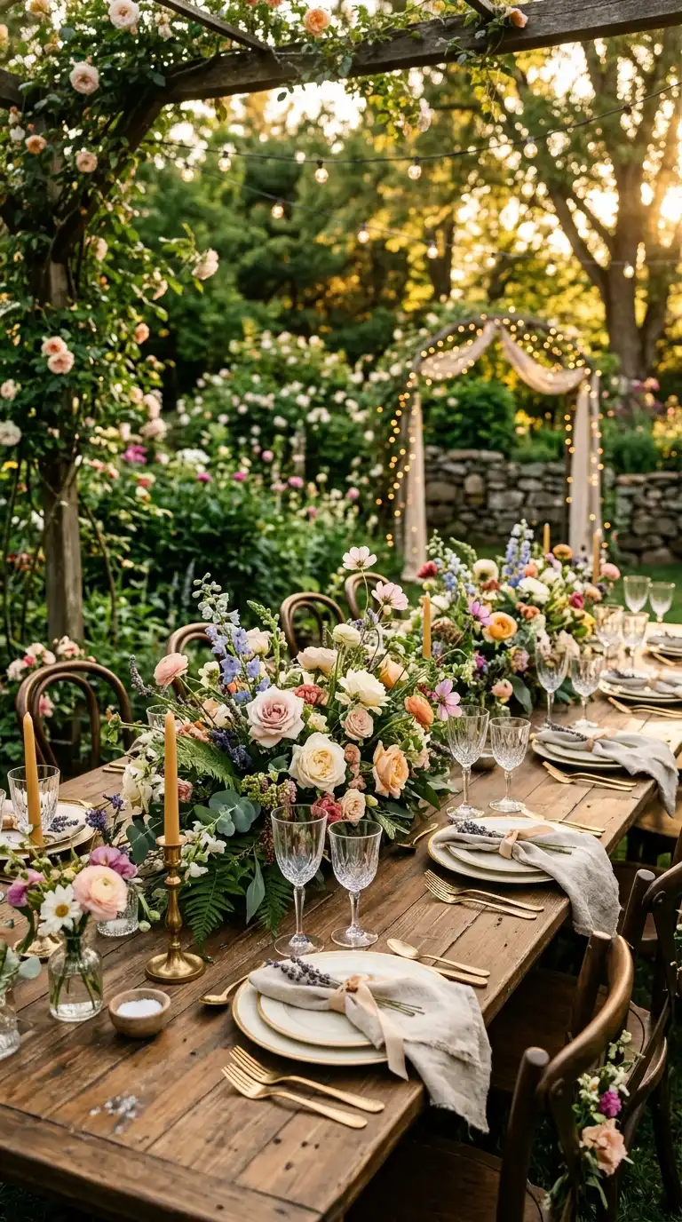 Meadow Style Table Arrangements