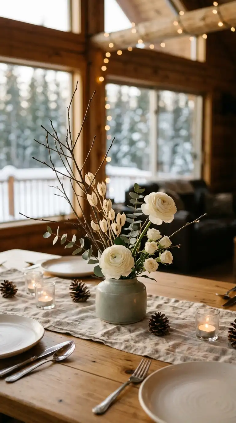 Minimalist Winter Wedding Flower Arrangements