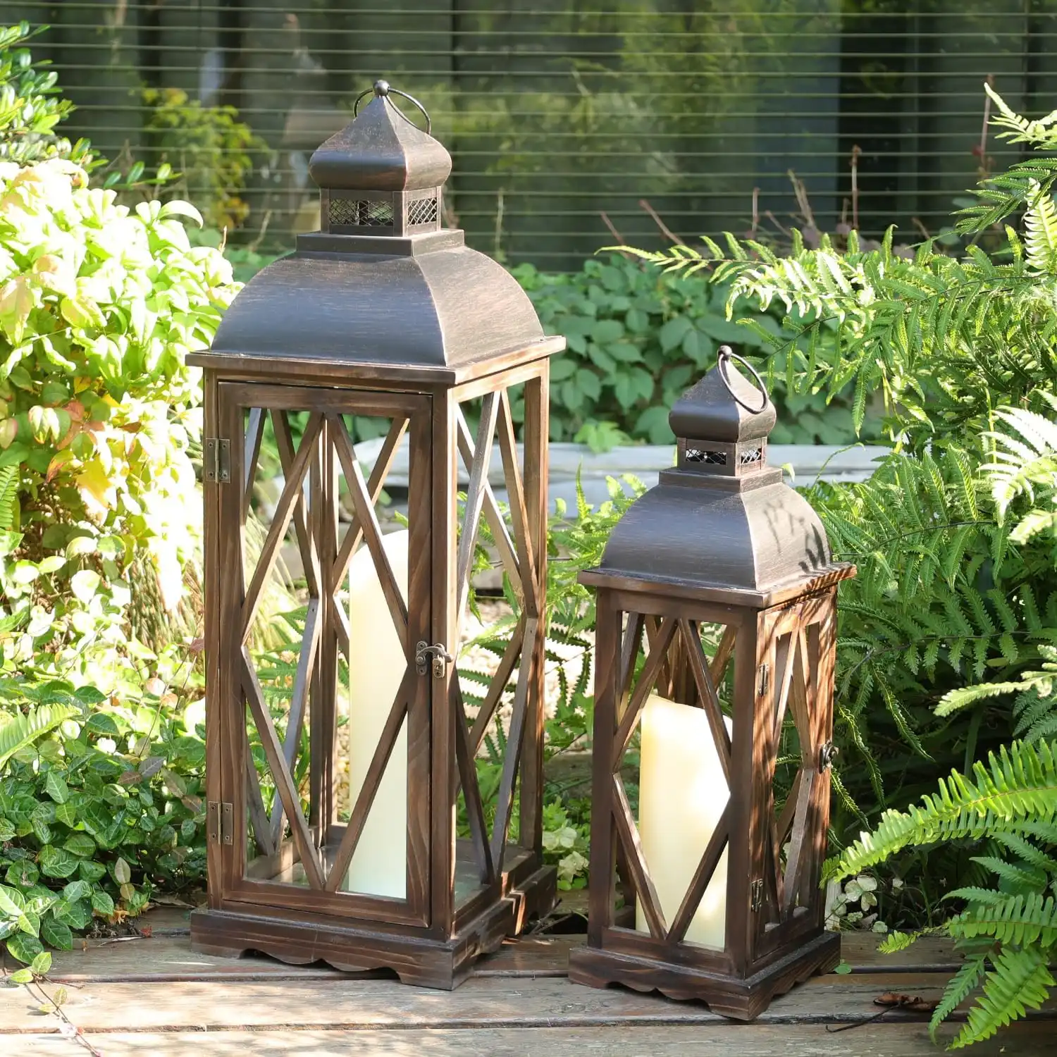 Rustic Wood Lantern Clusters