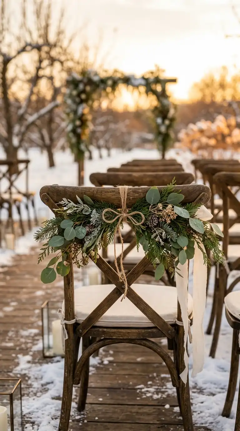 Simple Greenery Wedding Chair Decorations
