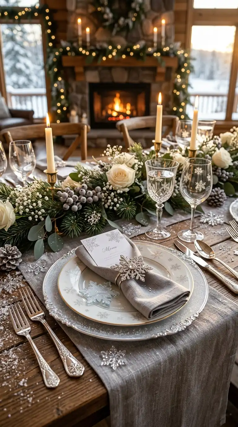 Snowflake Inspired Wedding Place Settings