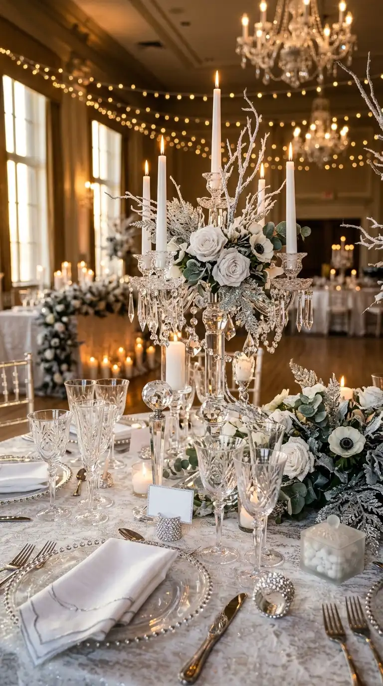 Sparkling Crystal Wedding Reception Details