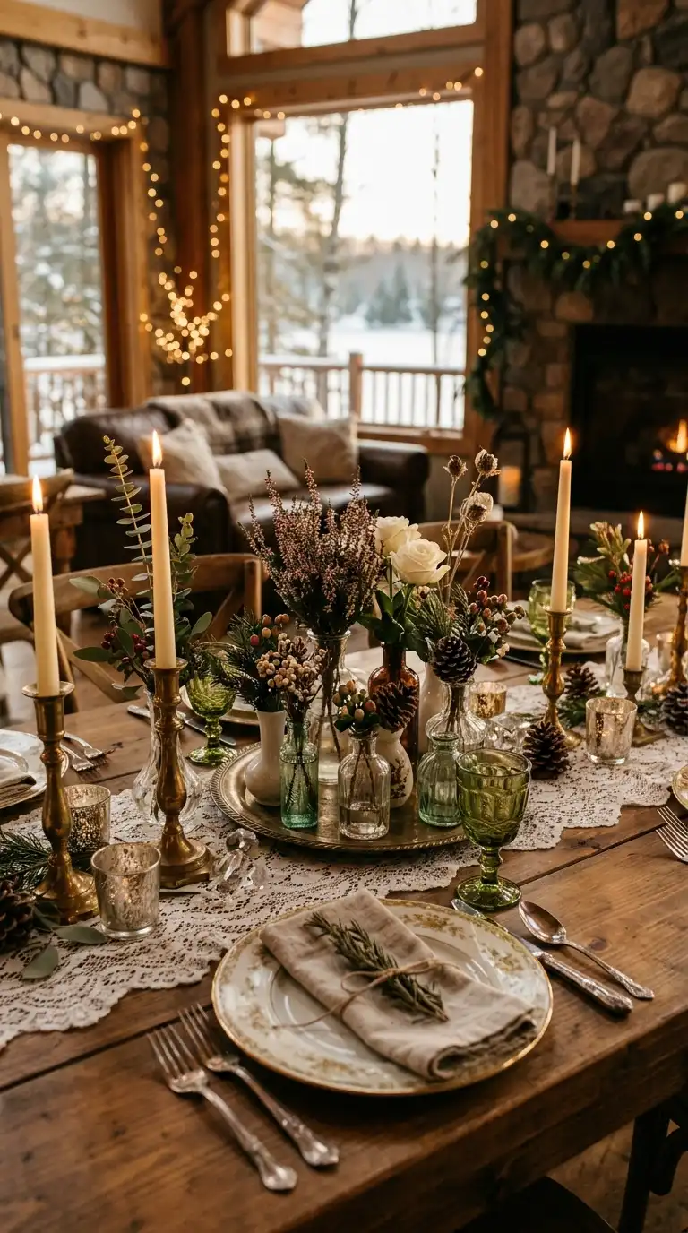 Thrifted Vintage Wedding Table Decorations