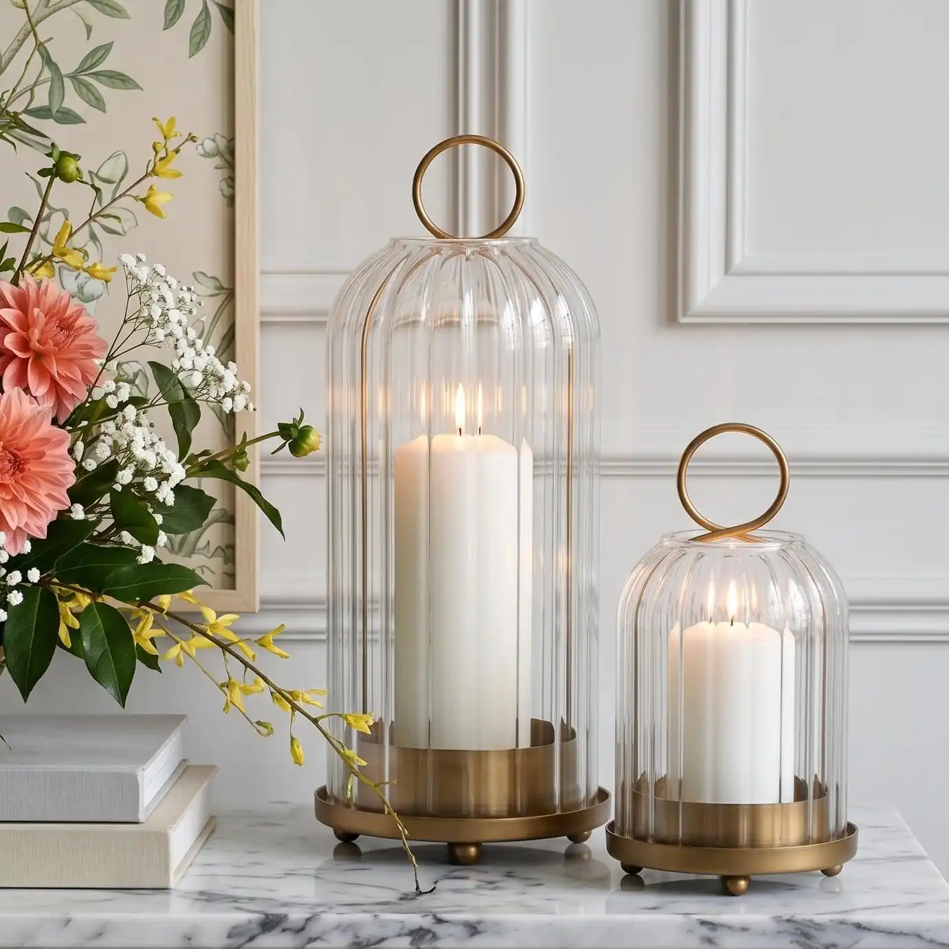 Vintage Lanterns With Pillar Candles