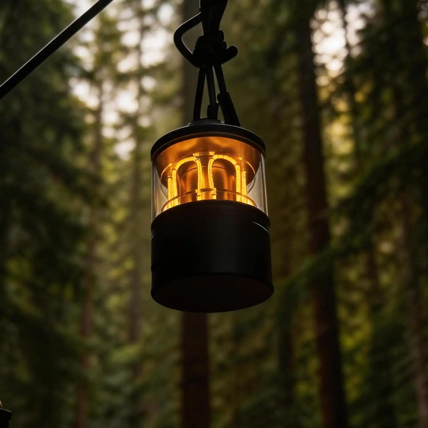 Warm Amber Lantern Aisle Lighting