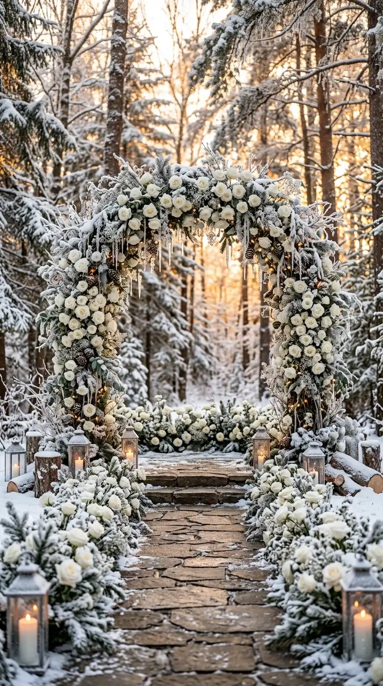 White Rose Winter Wedding Installations