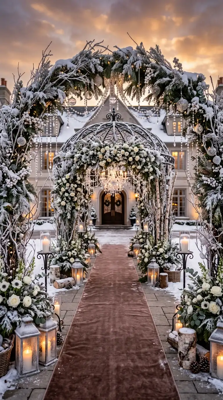 Winter Wonderland Wedding Entrance Decor